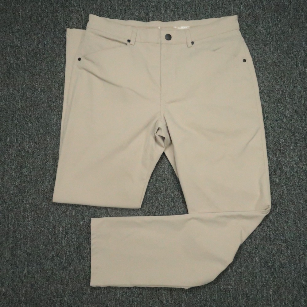 Myles Pants Mens 33x30‎ Khaki Tan Tour Performance Stretch Chino Zip Pocket